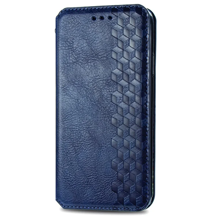Per Xiaomi Redmi Turbo 3 5G / Poco F6 5G Custodia Pelle Forte Copertura Magnetica del Telefono Impresso Rombo - Blu