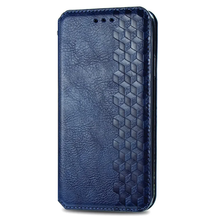 Pour le cas de Honor 200 Pro 5G Card Slot Cash Pocket Leather Phone Cover Rhombus Pattern - Bleu
