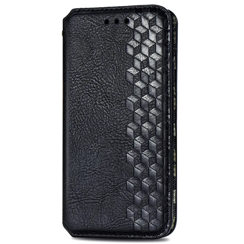 For Xiaomi Redmi 13 5G / 13 4G PU Leather Case Rhombus Imprint Wallet Stand Phone Cover - Black