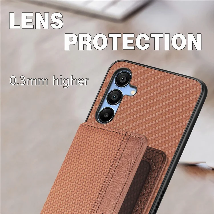 Für Samsung Galaxy A35 5G-Hülle Carbon Fiber Texture Leather Back Phone Cover Kickstand Card Slots - Grün
