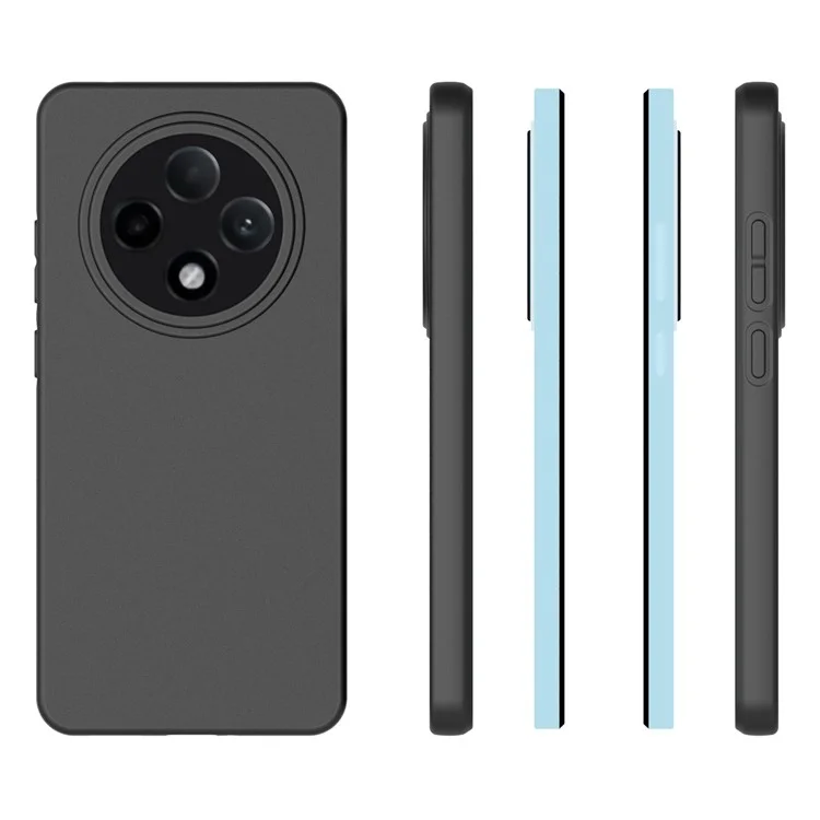 10 pezzi/confezione per Oppo Reno12 F 5G Case Anti-Impronta Digitale TPU Cover per Telefono - Nero