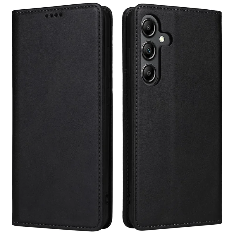 For Samsung Galaxy A15 4G / 5G Case RFID Blocking PU Leather Stand Phone Cover - Black