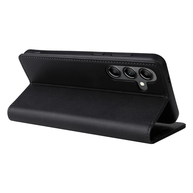 For Samsung Galaxy A15 4G / 5G Case RFID Blocking PU Leather Stand Phone Cover - Black