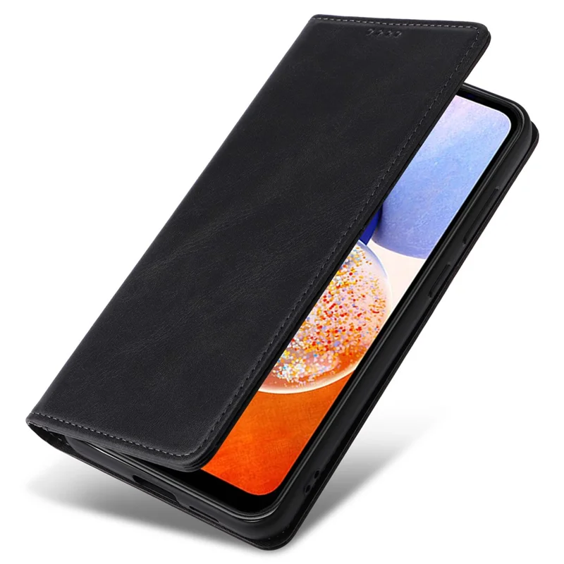 For Samsung Galaxy A15 4G / 5G Case RFID Blocking PU Leather Stand Phone Cover - Black