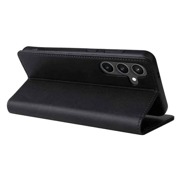 For Samsung Galaxy S23 FE Leather Phone Case with RFID Blocking Wallet - Black