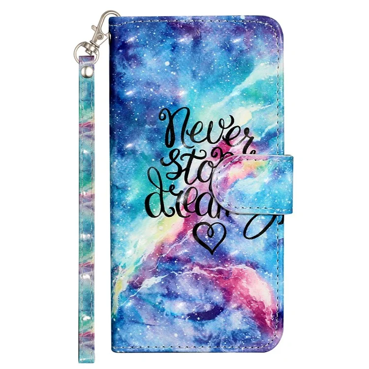 For iPhone 16 Plus Case 3D Pattern Printed Leather Wallet Phone Cover Stand Bookstyle - Starry Sky