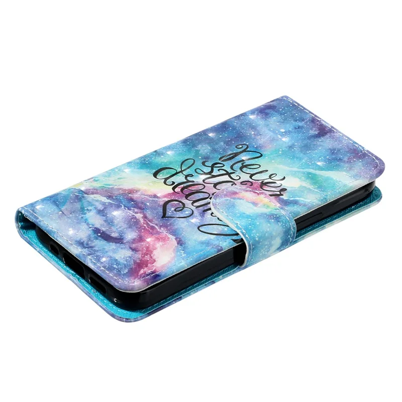 For iPhone 16 Leather Case Flip Wallet Phone Cover Magnetic Clasp 3D Pattern Printed - Starry Sky