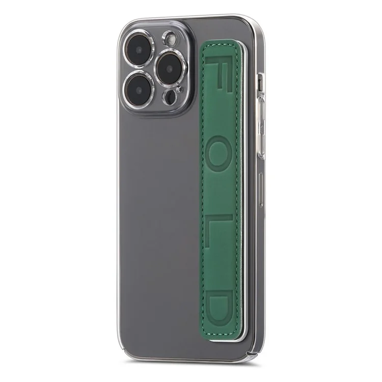 Sangle de poignet adhésive anti-perte en cuir PU pour téléphone SP-03 - Vert foncé