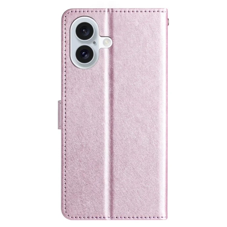 Per iPhone 16 Plus Case Card Slot PU Leather Folio Phone Cover Silk Texture - Light Purple