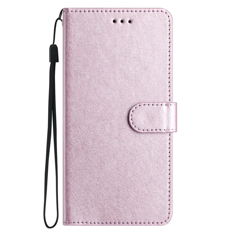 Per iPhone 16 Pro Case Silk Texture Leather Wallet Phone Cover Magnetic Clasp Protective - Light Purple