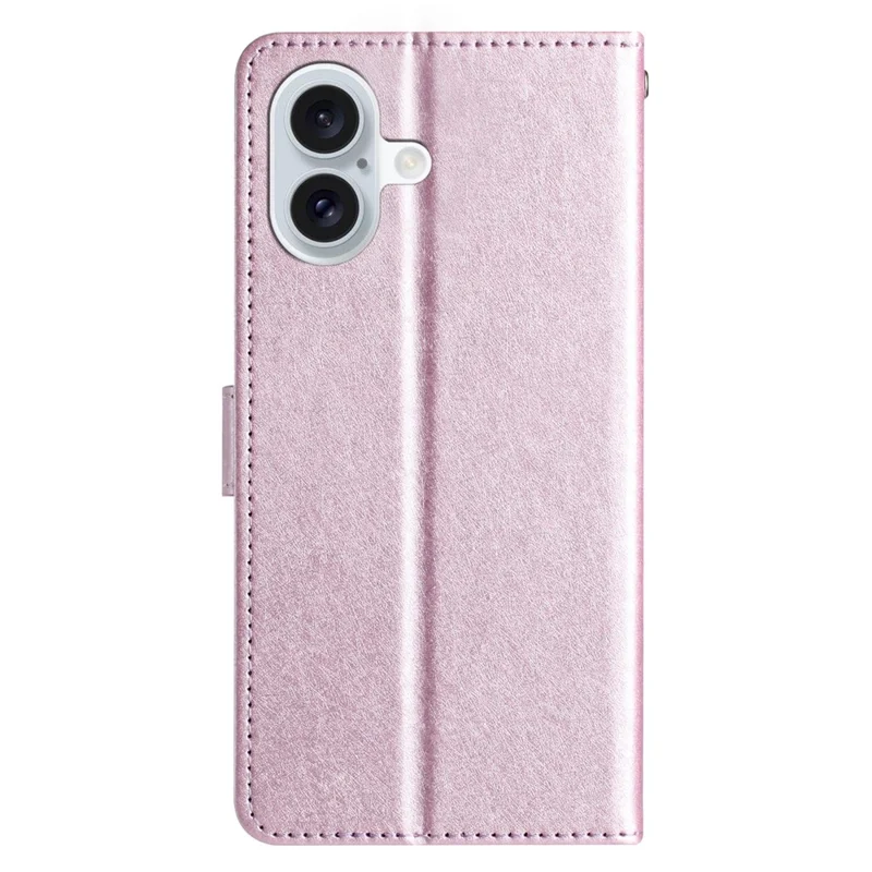 For iPhone 16 Case Silk Texture Leather Phone Cover Wallet with Credit Card Holder - Light Purple