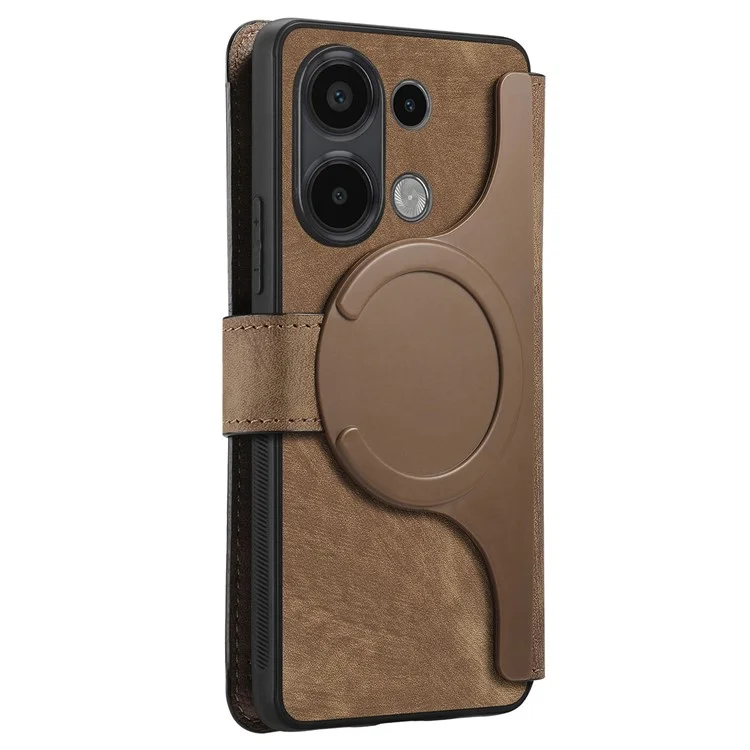 CASENEO MW-03 Per Xiaomi Redmi Note 13 4G Custodia in pelle+TPU Portafoglio Retro Cover - Marrone