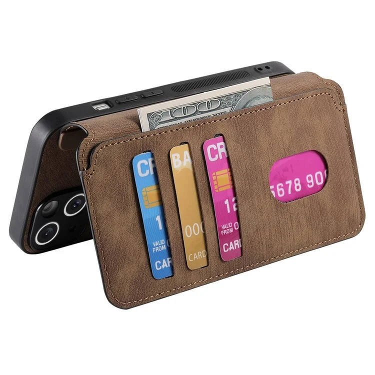 CASENEO MW-03 Per Xiaomi Redmi Note 13 4G Custodia in pelle+TPU Portafoglio Retro Cover - Marrone