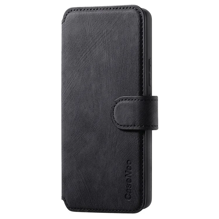 CASENEO MW-03 para Xiaomi Redmi 12C 4G Funda Cartera Desmontable Retro Funda de Teléfono - Negro