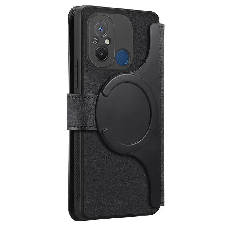 CASENEO MW-03 para Xiaomi Redmi 12C 4G Funda Cartera Desmontable Retro Funda de Teléfono - Negro