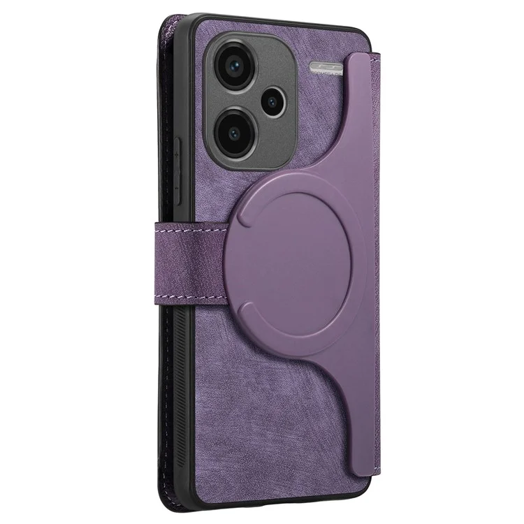 For Xiaomi Redmi Note 13 Pro+ 5G Magnetic Case CASENEO Detachable Leather Phone Wallet Cover - Purple