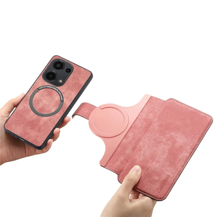 For Xiaomi Redmi Note 13 Pro 4G / Poco M6 Pro 4G Magnetic Case CASENEO Detachable Leather Phone Wallet Cover - Pink