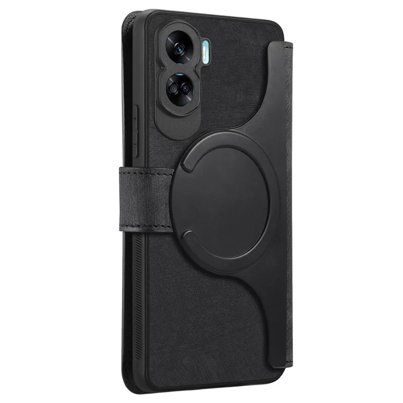 For Honor 90 Lite 5G Magnetic Case CASENEO Detachable Leather Phone Wallet Cover - Black