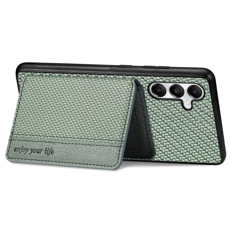 Per Samsung Galaxy A05s 4G Case Card Slots Leather Coated PC+TPU Phone Cover - Verde
