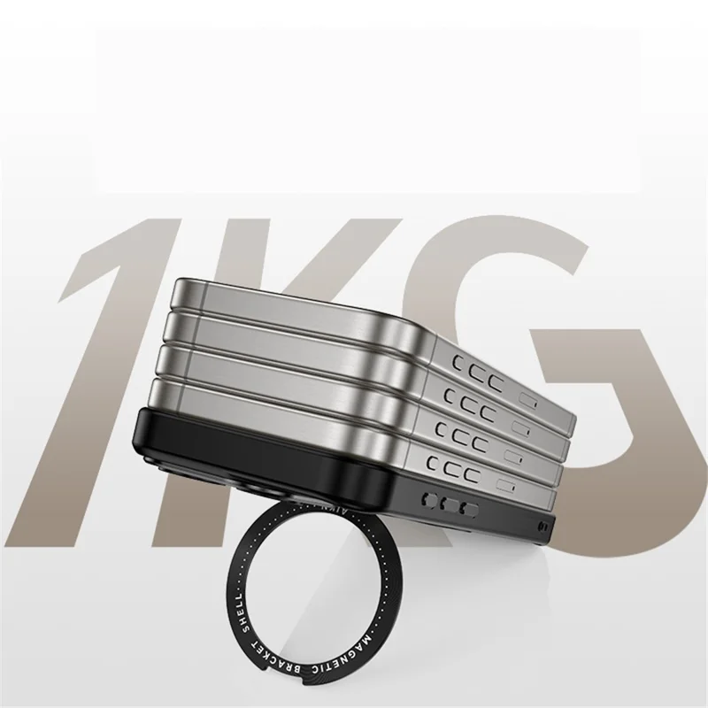 For iPhone 15 Pro Max Magnetic Case PC+TPU Phone Cover Rotating Metal Kicktand, Lens Protector - Blue