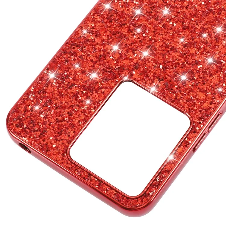 For Xiaomi Redmi 13C 4G / 5G / 13R 5G / Poco C65 4G / M6 5G Case TPU + PC Glitter Phone Cover - Red