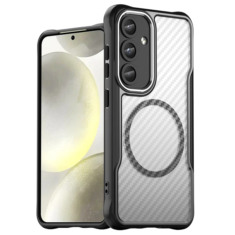 For Samsung Galaxy S25 / S24 Case Compatible with MagSafe TPU+PC Drop-Proof Magnetic Phone Cover - Black