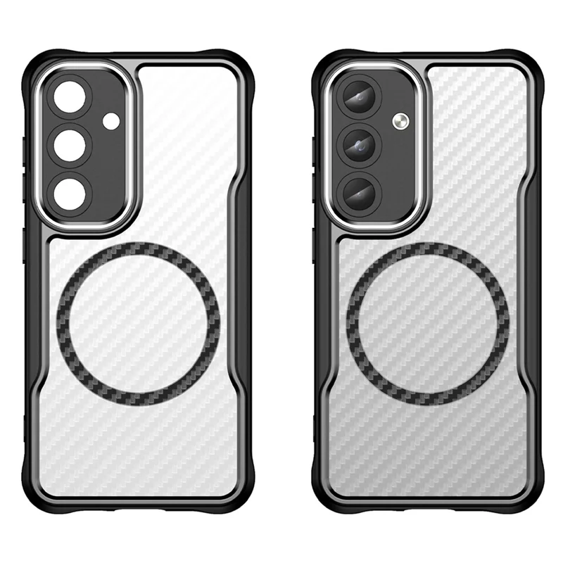 For Samsung Galaxy S25 / S24 Case Compatible with MagSafe TPU+PC Drop-Proof Magnetic Phone Cover - Black