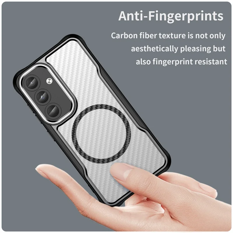 For Samsung Galaxy S25 / S24 Case Compatible with MagSafe TPU+PC Drop-Proof Magnetic Phone Cover - Black