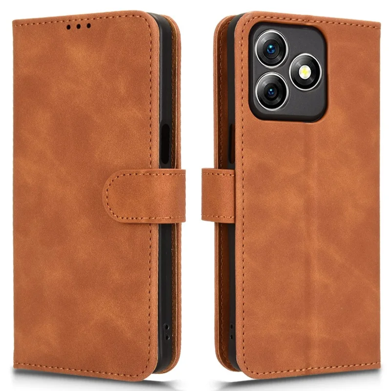 For Ulefone Note 18 Ultra Phone Case Skin-Touch Leather Wallet Support Stand Cover - Brown