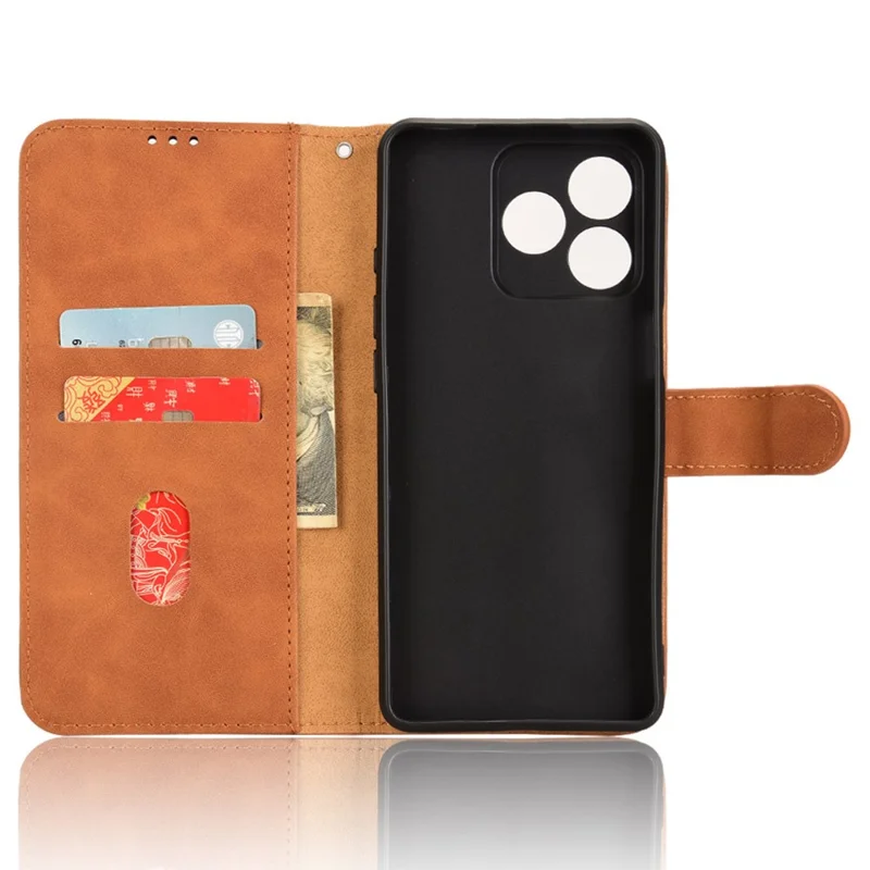 For Ulefone Note 18 Ultra Phone Case Skin-Touch Leather Wallet Support Stand Cover - Brown