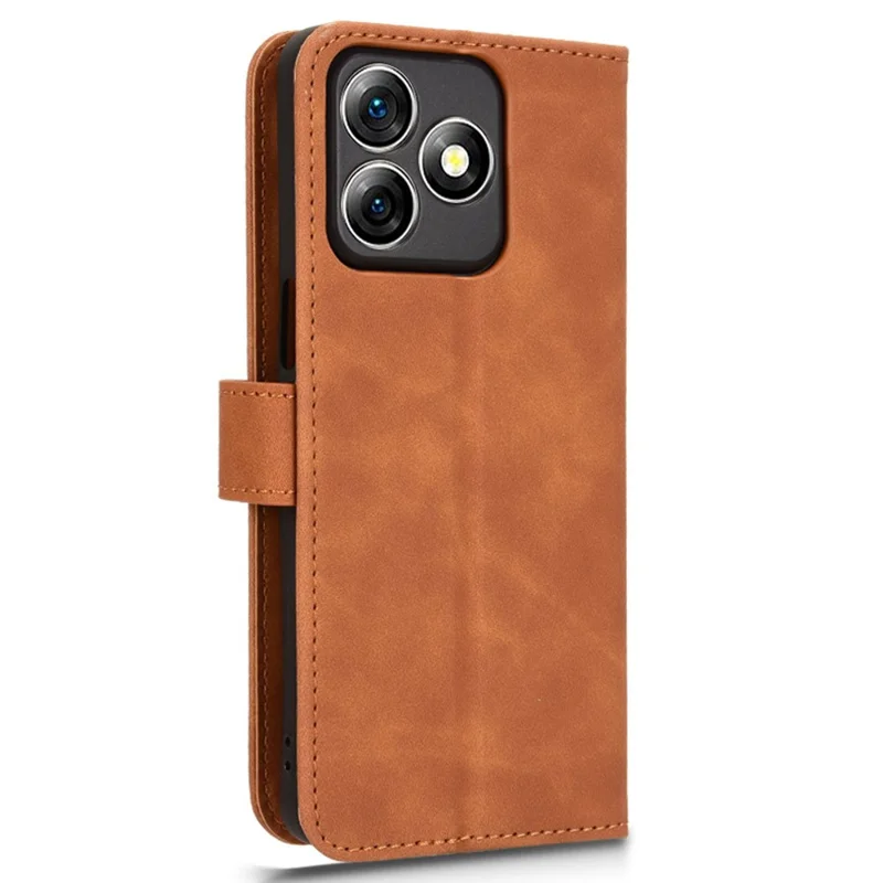 For Ulefone Note 18 Ultra Phone Case Skin-Touch Leather Wallet Support Stand Cover - Brown