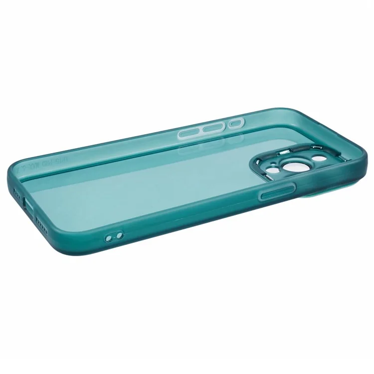 Funda para iPhone 15 Pro Max de la serie DKSM, con marco de cámara chapado en metal y cubierta de teléfono de TPU - Verde ejército transparente