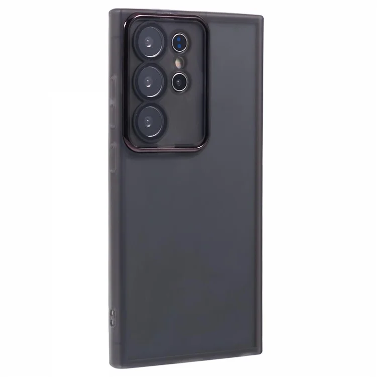 DKSM-Serie für Samsung Galaxy S24 Ultra Case Electroplated Kamerarahmen TPU Handyhülle - Transparent Schwarz