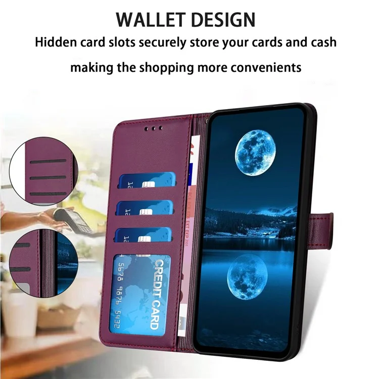 Étui portefeuille en cuir 5G Stand For Honor 200 - Violet