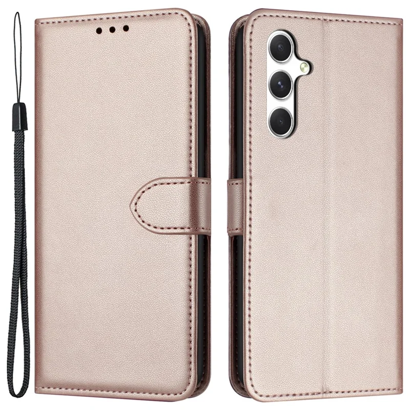 For Samsung Galaxy S25 / S24 Wallet Phone Case Stand Læder Flip Cover - Rosenød