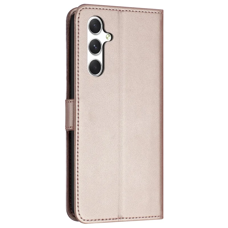 For Samsung Galaxy S25 / S24 Wallet Phone Case Stand Læder Flip Cover - Rosenød