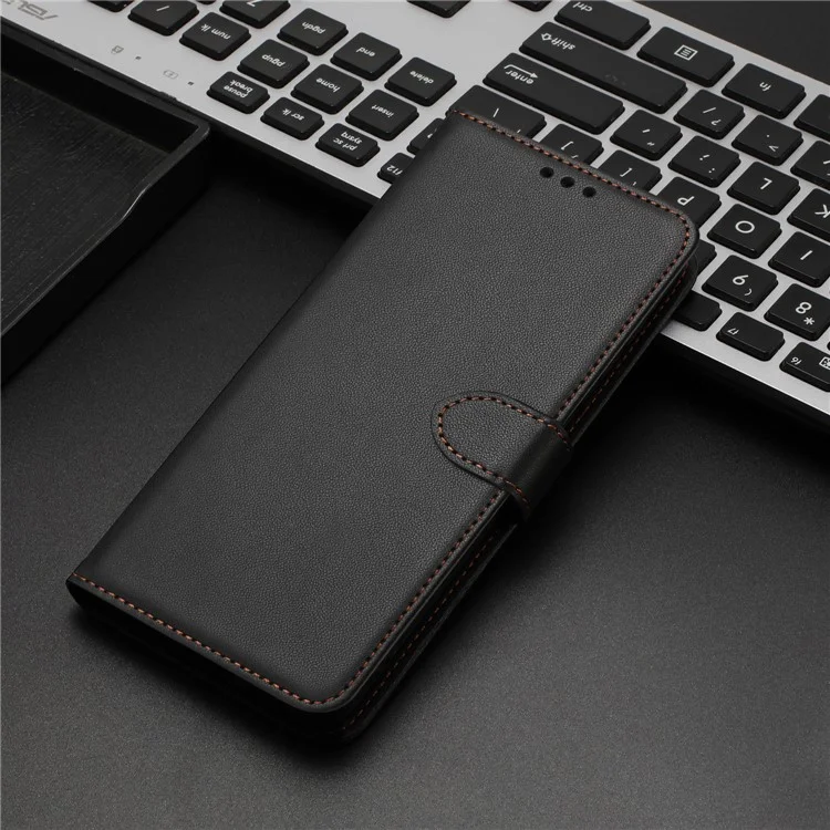 For Samsung Galaxy S23+ Phone Case Anti-Drop Stand Leather Wallet Cover - Black