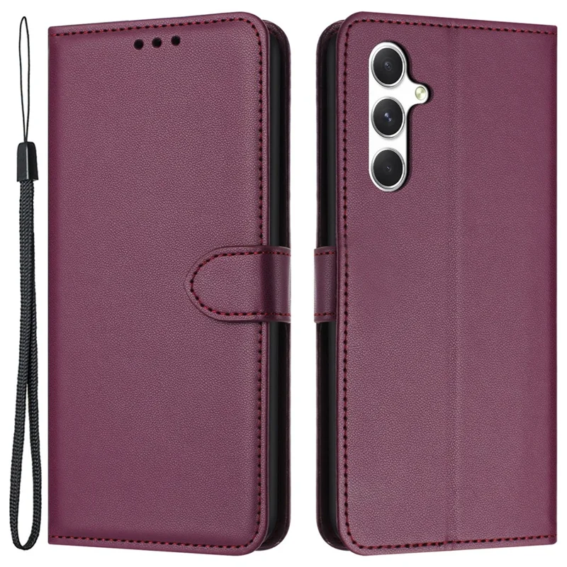 For Samsung Galaxy A55 5G Case Leather Stand Wallet Phone Cover - Purple