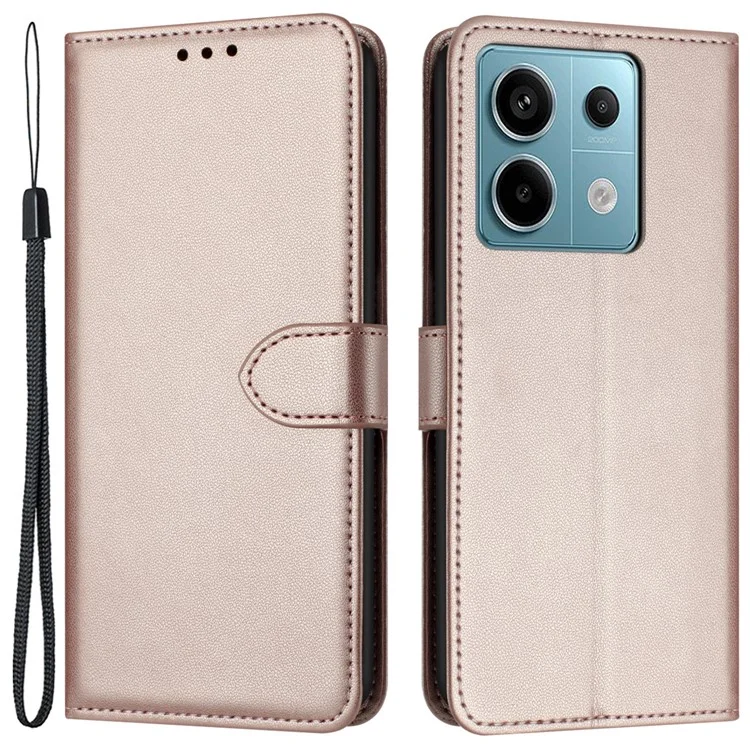 Für Xiaomi Redmi Note 13 5G Case Stand Wallet Phone Leather Cover - Rose Gold