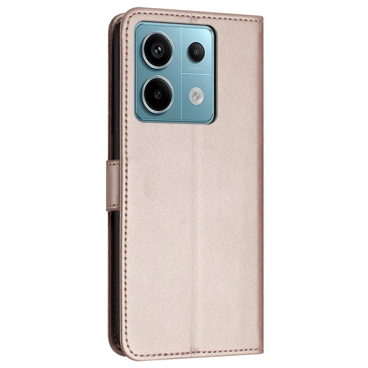 Für Xiaomi Redmi Note 13 5G Case Stand Wallet Phone Leather Cover - Rose Gold