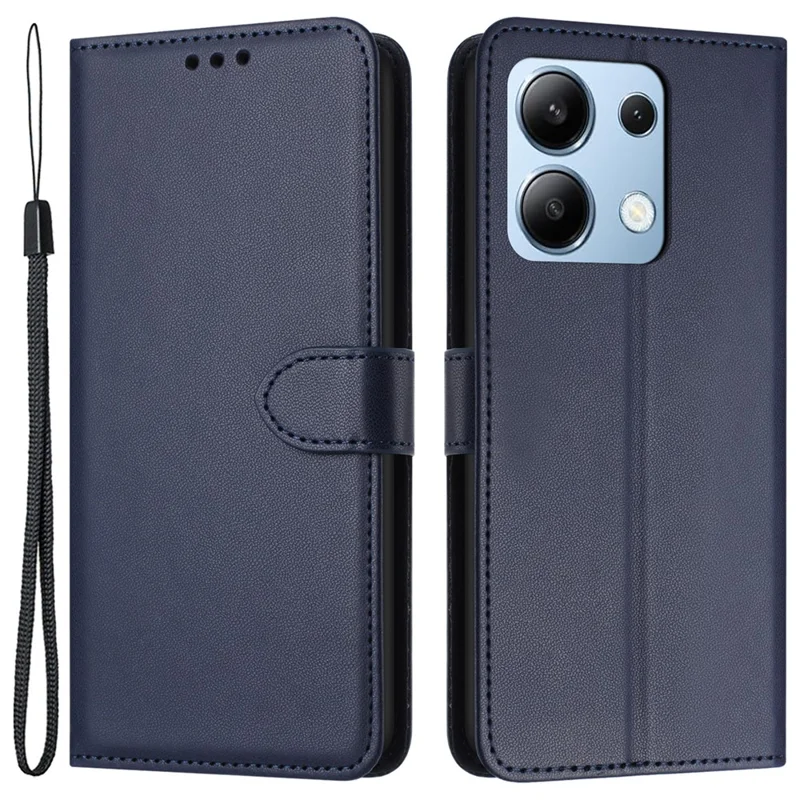 For Xiaomi Redmi Note 13 4G Leather Case Wallet Phone Cover with Stand - Blue