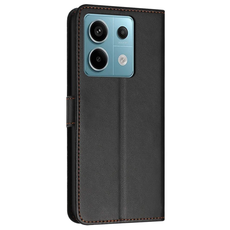 For Xiaomi Redmi Note 13 Pro 5G / Poco X6 5G Wallet Case Leather Stand Phone Cover - Black
