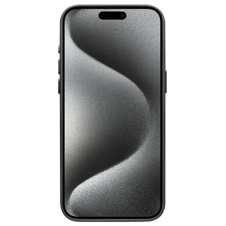 QIALINO For iPhone 15 Pro Case Compatible with MagSafe Silicone+PU Covered Phone Shell - Black