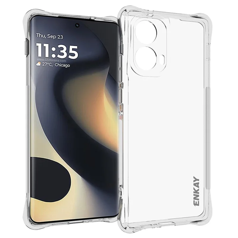 ENKAY HAT PRINCE Per Motorola Edge (2024) 5G Custodia TPU Crystal Clear Cover Telefono Angoli Airbag