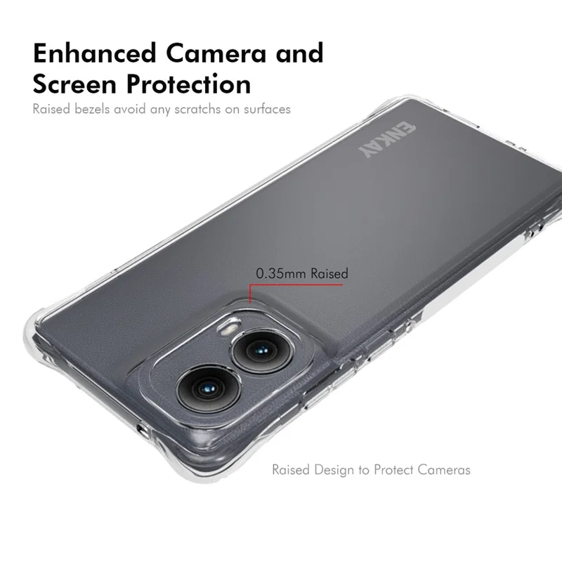 ENKAY HAT PRINCE Per Motorola Edge (2024) 5G Custodia TPU Crystal Clear Cover Telefono Angoli Airbag