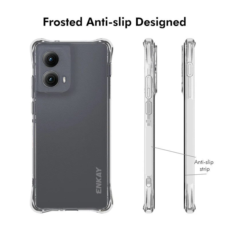 ENKAY HAT PRINCE Per Motorola Edge (2024) 5G Custodia TPU Crystal Clear Cover Telefono Angoli Airbag