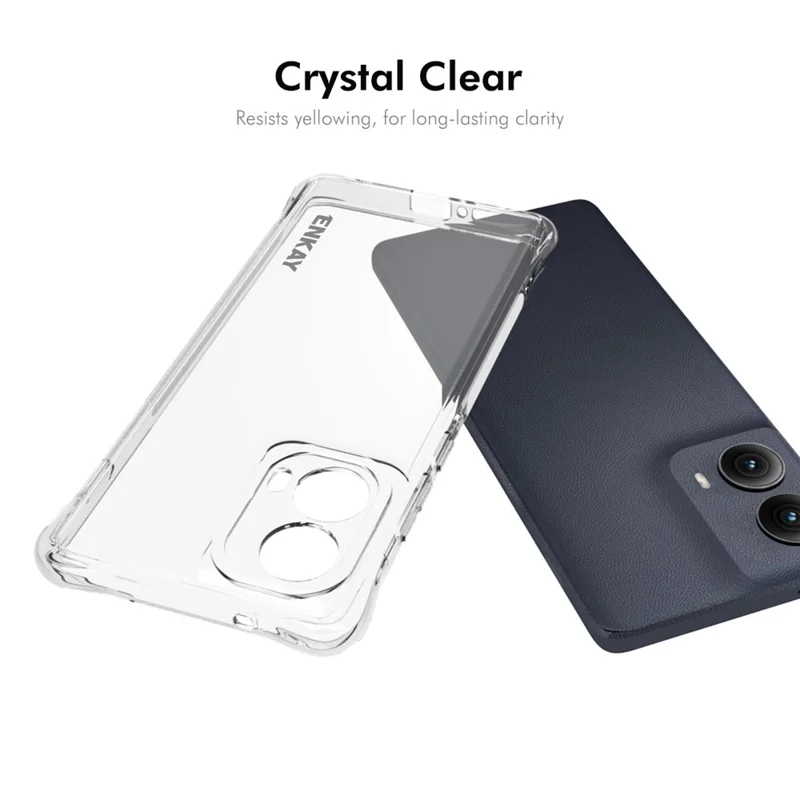 ENKAY HAT PRINCE Per Motorola Edge (2024) 5G Custodia TPU Crystal Clear Cover Telefono Angoli Airbag