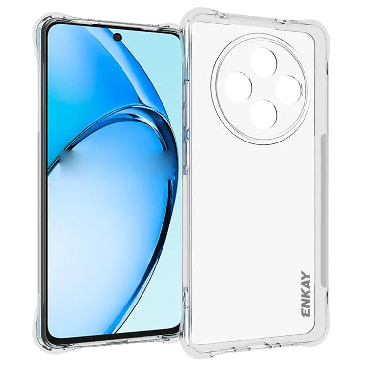 ENKAY HAT PRINCE Per Oppo Reno12 F 5G Custodia Angolo Airbag Custodia Telefonica in TPU Crystal Clear