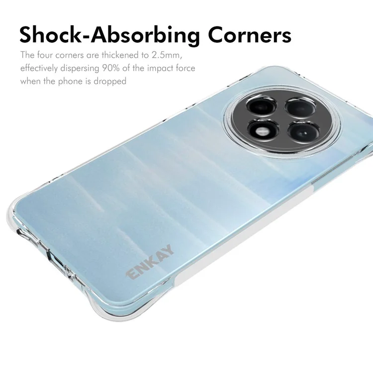 ENKAY HAT PRINCE Per Oppo Reno12 F 5G Custodia Angolo Airbag Custodia Telefonica in TPU Crystal Clear