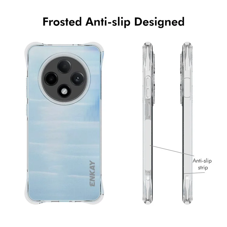 ENKAY HAT PRINCE Per Oppo Reno12 F 5G Custodia Angolo Airbag Custodia Telefonica in TPU Crystal Clear